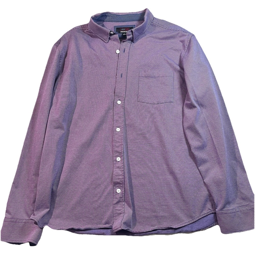 Johnston & Murphy J&M Flex Long Sleeve Button Shirt Mens L Flip Cuff Super Soft‎